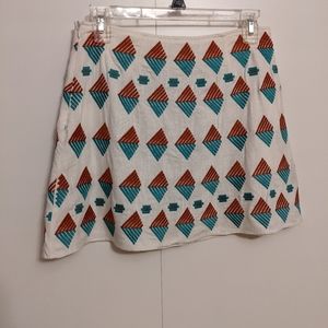 Anthropologie Embroidered Diamond Skirt